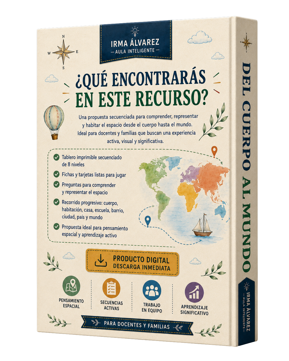 Juego de Mesa Imprimible "Del Cuerpo al Mundo" – Kit Gamificado de Progresión Espacial Completa